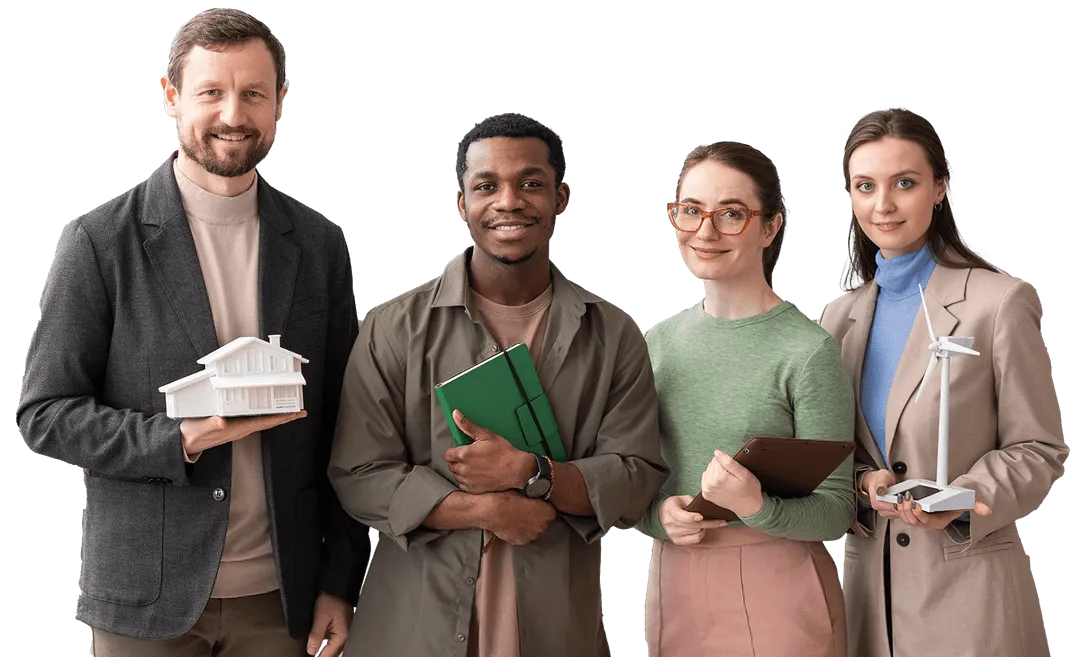 A group of people standing next to each other.